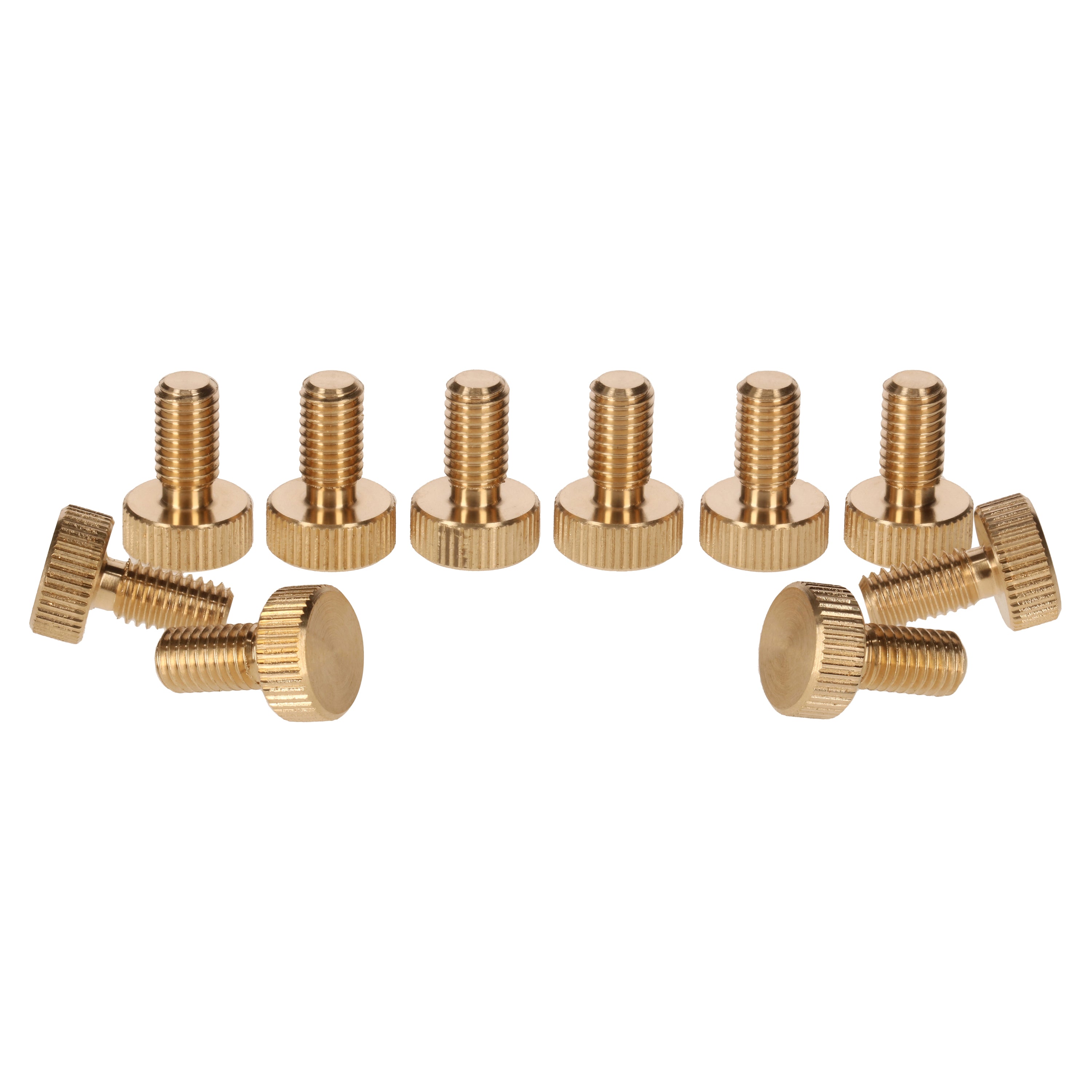 Brass M6 x 10mm Flat Knurled Thumb Screws (Set of 10)